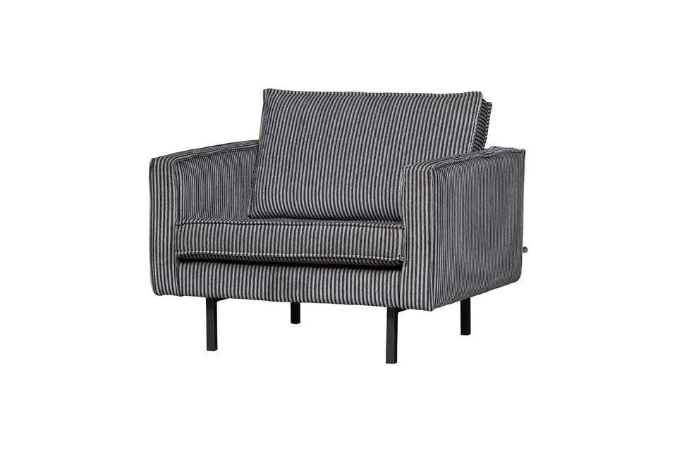 Stripe Armchair Black/Grey Rodeo Woood