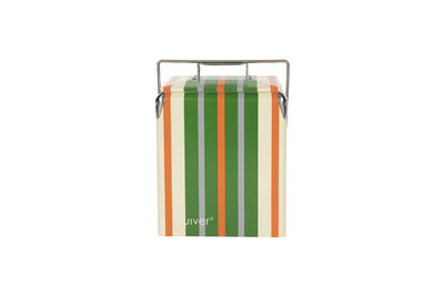 Striped green polypropylene plastic cooler Be Wine Stripes