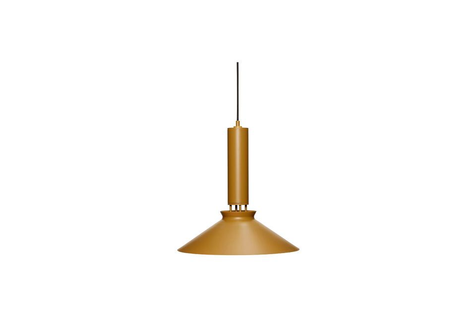 La suspension en aluminium moutarde Coney allie design innovant et couleur vivante pour illuminer