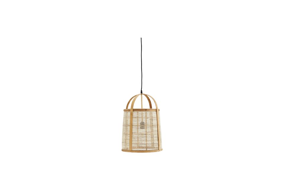 Suspension en bambou et lin beige Cloche Madam Stoltz