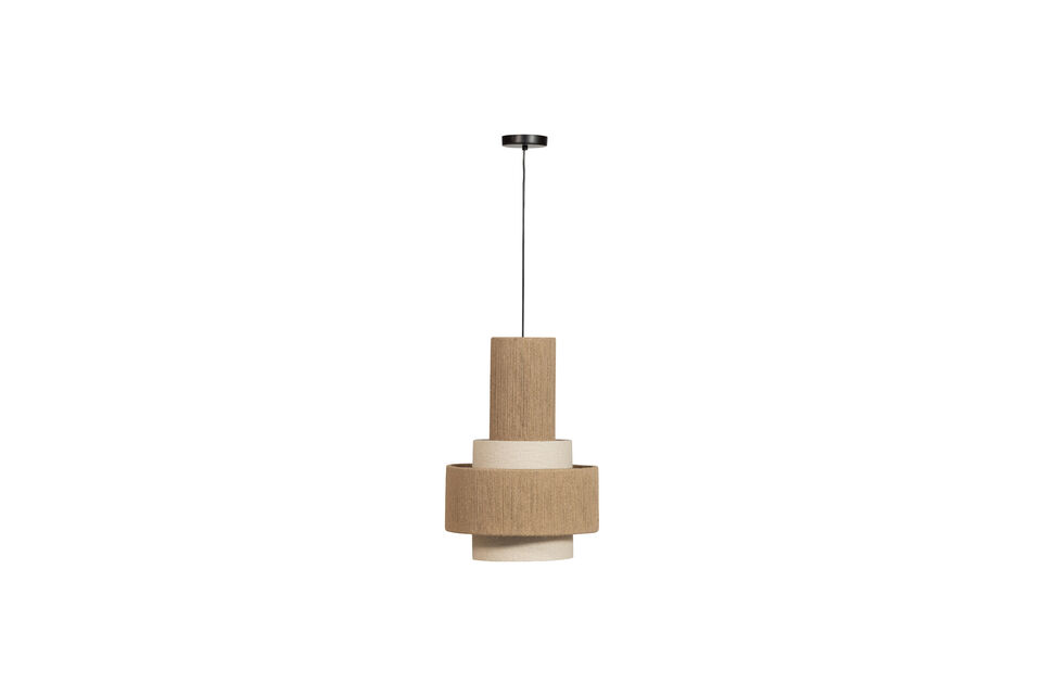 Suspension Ø38 cm Corde Naturelle Pelle Woood
