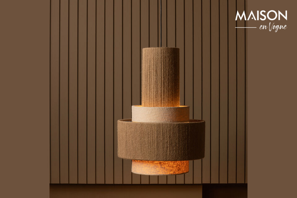 Lampe suspendue au design nordique intemporel Abat-jour en corde naturelle Facile à installer H 56