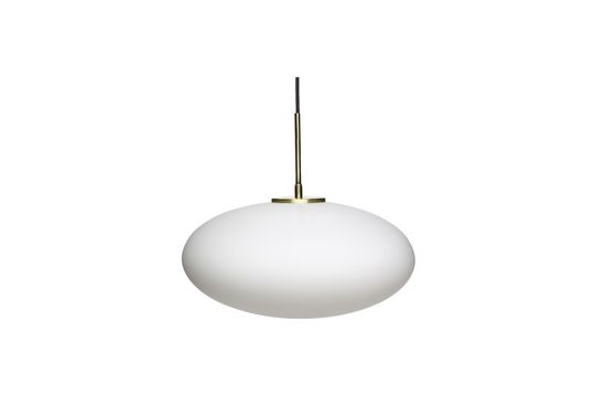 Suspension ovale en verre blanc Muse