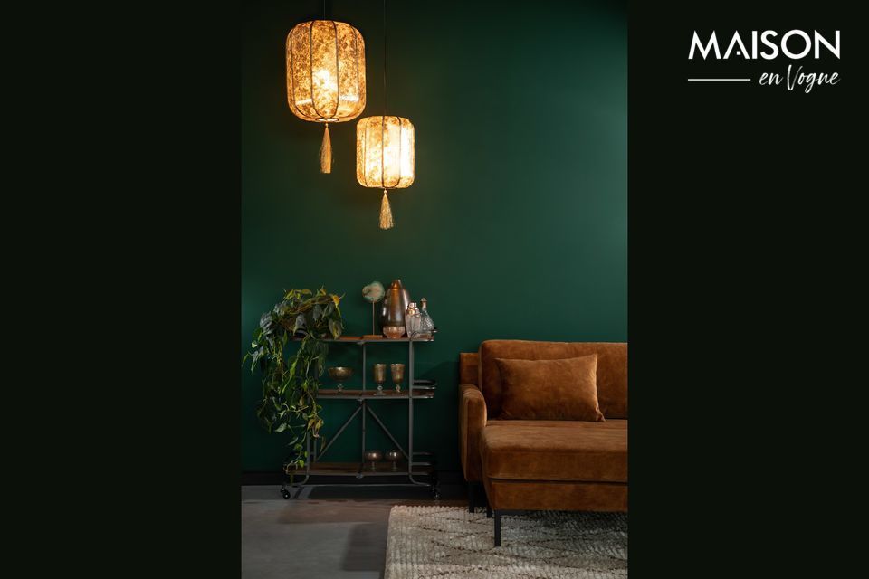 Lampe asiatique avec franges or