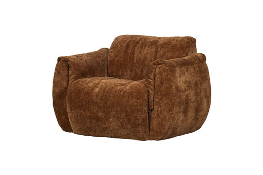 Swivel Armchair 3D Chenille Mid Brown Baggy