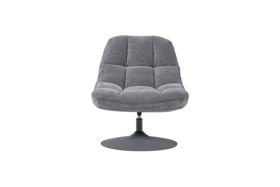 Comfortable swivel armchair Upholstered in beautiful chenille fabric (100% polyester) Base made of