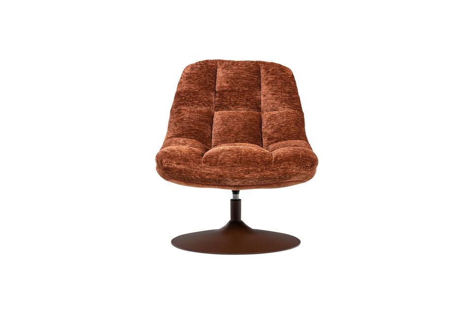 Comfortable swivel armchair Upholstered in beautiful chenille fabric (100% polyester) Base made of