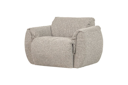 Swivel Armchair Woven Fabric Natural Melange BAGGY Clipped