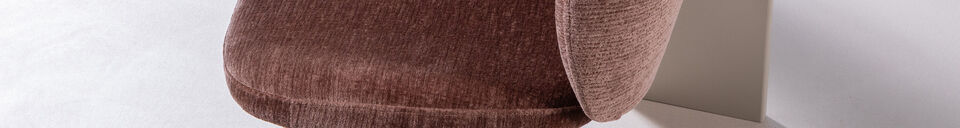 Material Details Swivel dining chair brown chenille Femke