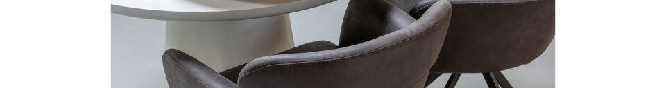 Material Details Swivel dining chair leather look black/grey Fenne