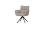 Miniature Swivel dining chair with armrest boucle sand VINNY Clipped