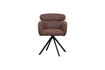 Miniature Swivel dining chair woven fabric Chestnut Brown Fenne 6