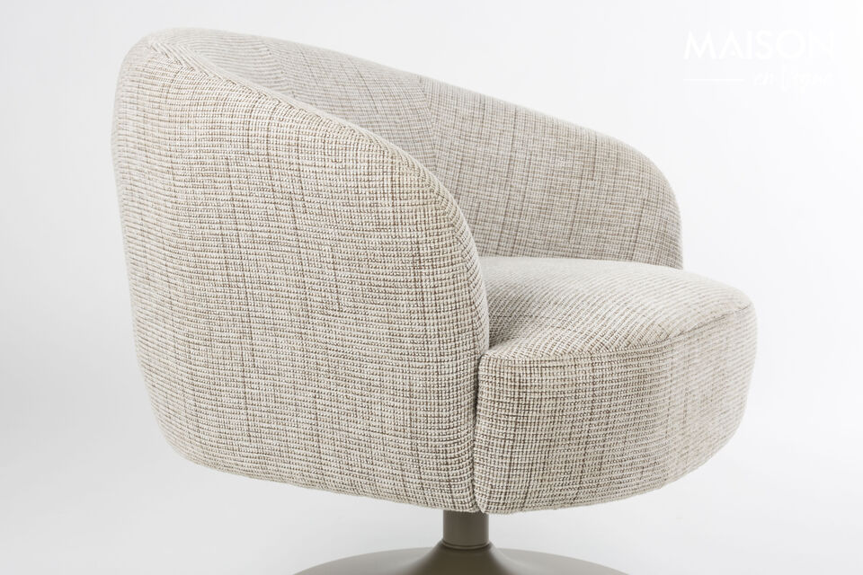 Swivel lounge chair in brown polyester Renate - 7