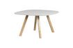 Miniature Table 130x130 en frêne avec pied carré blanc cassé Tablo 1