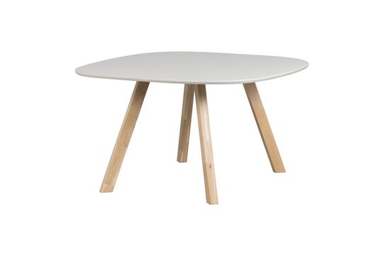 Table 130x130 en frêne avec pied carré blanc cassé Tablo