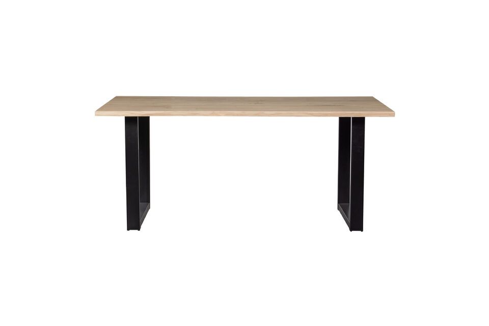 Table 160x90 en chêne massif beige avec pieds en forme de U Tablo Woood