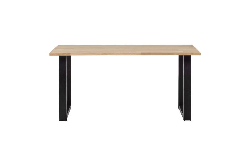 Table 160x90 en chêne massif beige avec pieds en forme de U Tablo Woood