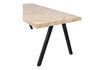 Miniature Table 180x90 en bois de manguier beige avec pieds carré herringbone Tablo 8