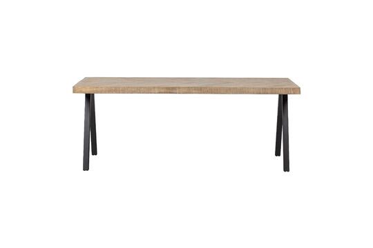 Table 180x90 en bois de manguier beige avec pieds carré herringbone Tablo Détouré