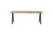 Miniature Table 180x90 en bois de manguier beige avec pieds carré herringbone Tablo 1