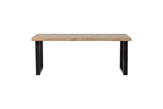 Table 180x90 en bois de manguier beige avec pieds en forme de U herringbone Tablo Détouré