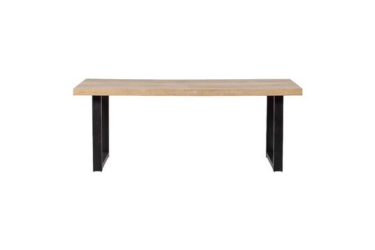 Table 180x90 en bois de manguier beige avec pieds en forme de U Tablo Détouré