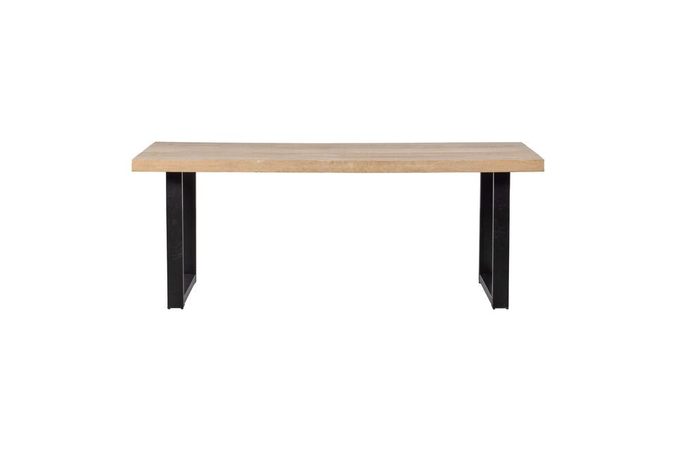 Table 180x90 en bois de manguier beige avec pieds en forme de U Tablo Woood