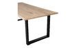 Miniature Table 199x90 en chêne massif beige avec pieds en forme de U Tablo 5