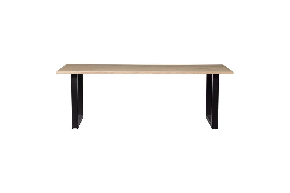 Table 199x90 en chêne massif beige avec pieds en forme de U Tablo Woood