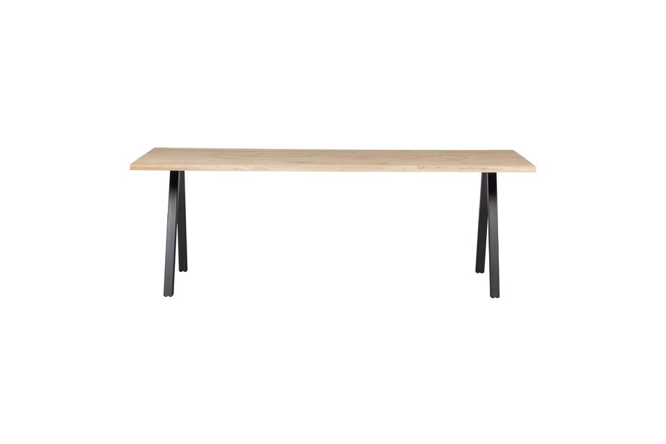 Table 199x90 en chêne massif beige pied carré Tablo Woood