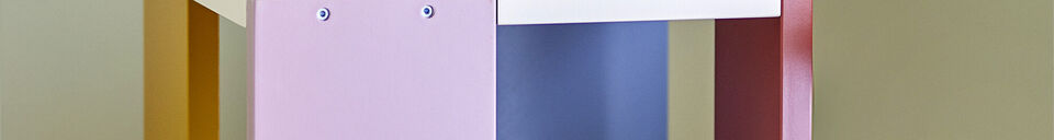 Material Details Table 35x35 cm in Multicolored MDF Coloria