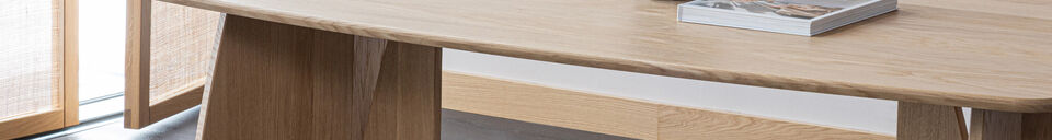Mise en avant matière Table à manger 200x100 cm chêne naturel Veere