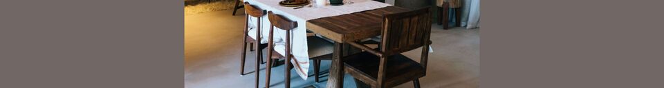 Mise en avant matière Table à manger en bois récupéré marron Oviston 220cm