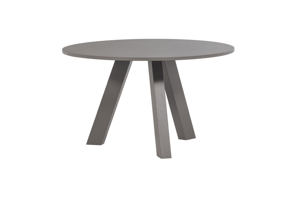 Table à manger Ø 129 cm chêne gris chaud RHONDA Woood