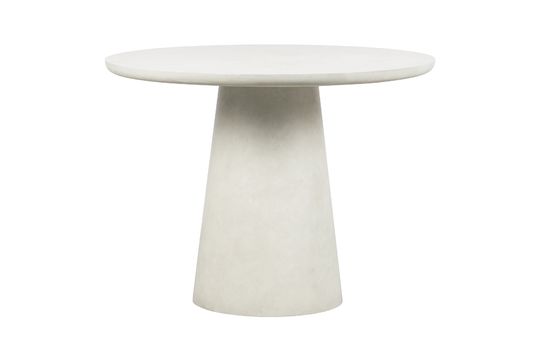 Table à manger ronde en fibre d'argile blanche Damon