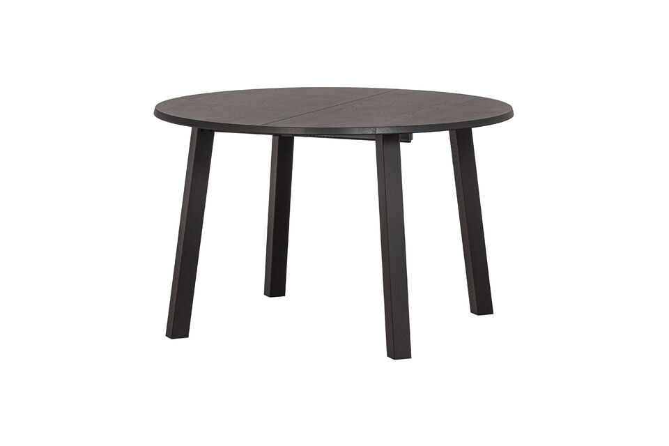 Table à manger ronde extensible chêne noir LANGE JAN Woood
