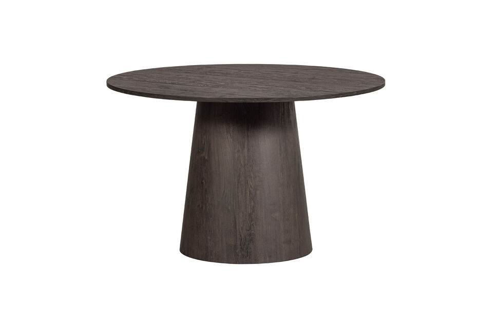 Table à manger ronde Ø120 cm MDF marron foncé Maan Woood