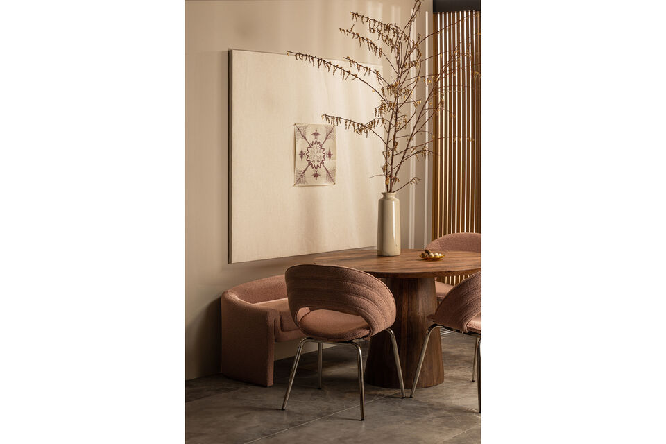 Table a manger ronde avec base robuste Fabrique a partir de bois de manguier avec une finition