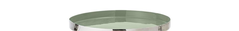 Mise en avant matière Table à plateau vert en aluminium Sola