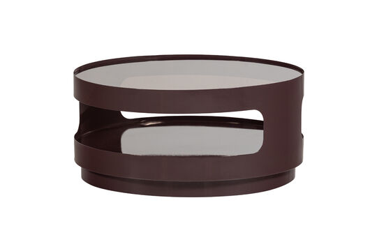 Table basse 70 cm métal et verre marron SERO Détouré