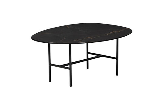 Table basse 80x60 cm aspect marbre noir Vajen Détouré