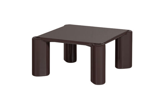 Table basse 80x80 cm MDF brun foncé brillant Tiven Détouré