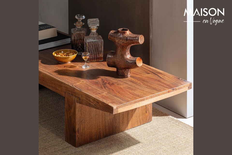 Design &eacute;pur&eacute; et moderne Bois d\'acacia avec des motifs de grain Surface de table