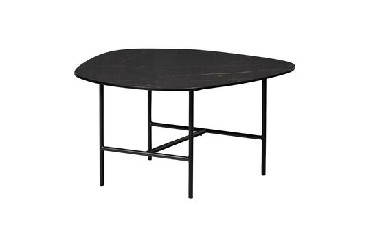 Table basse aspect marbre 70x70 cm noir Vajen