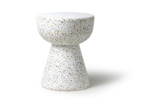 Table basse blanche Renno en terrazzo Détouré