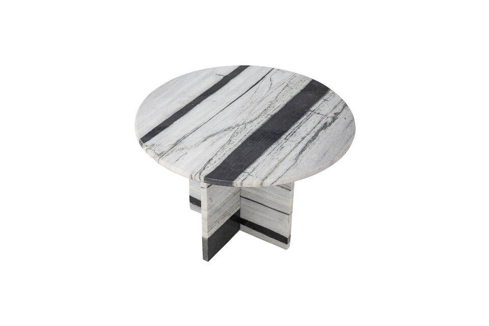 Table basse D61xH41 cm en marbre blanc Rosito - 5