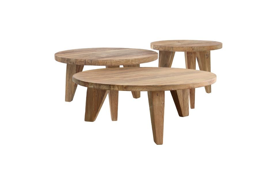 Hkliving propose ici une table basse de salon en bois de teck