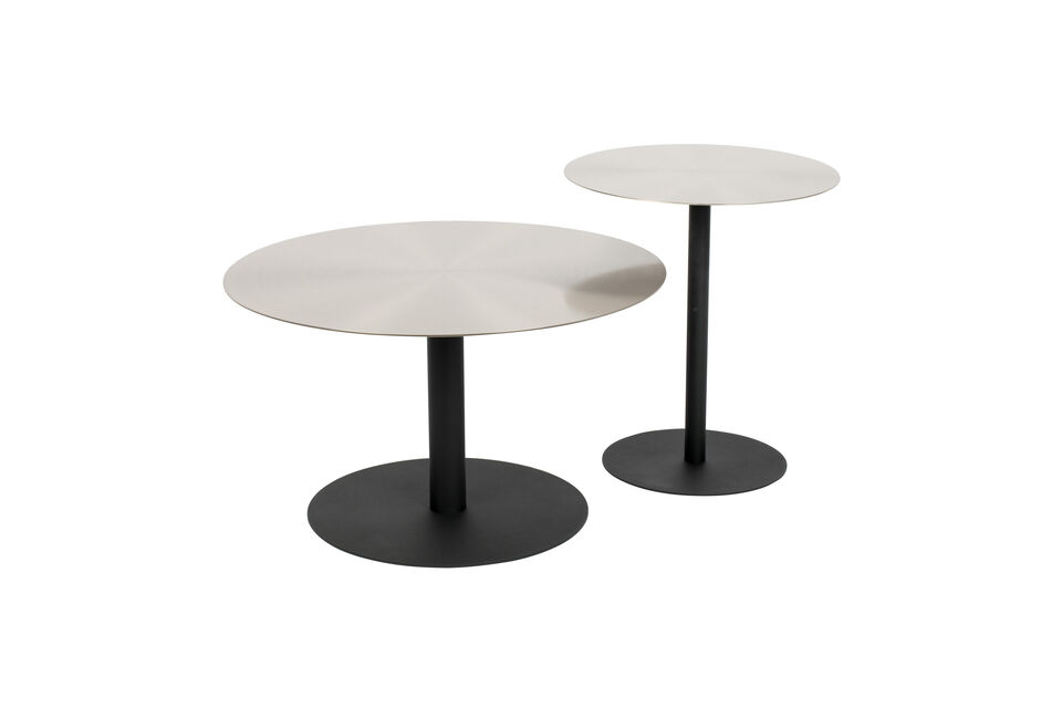 Table basse en acier argent Snow Brushed - 11