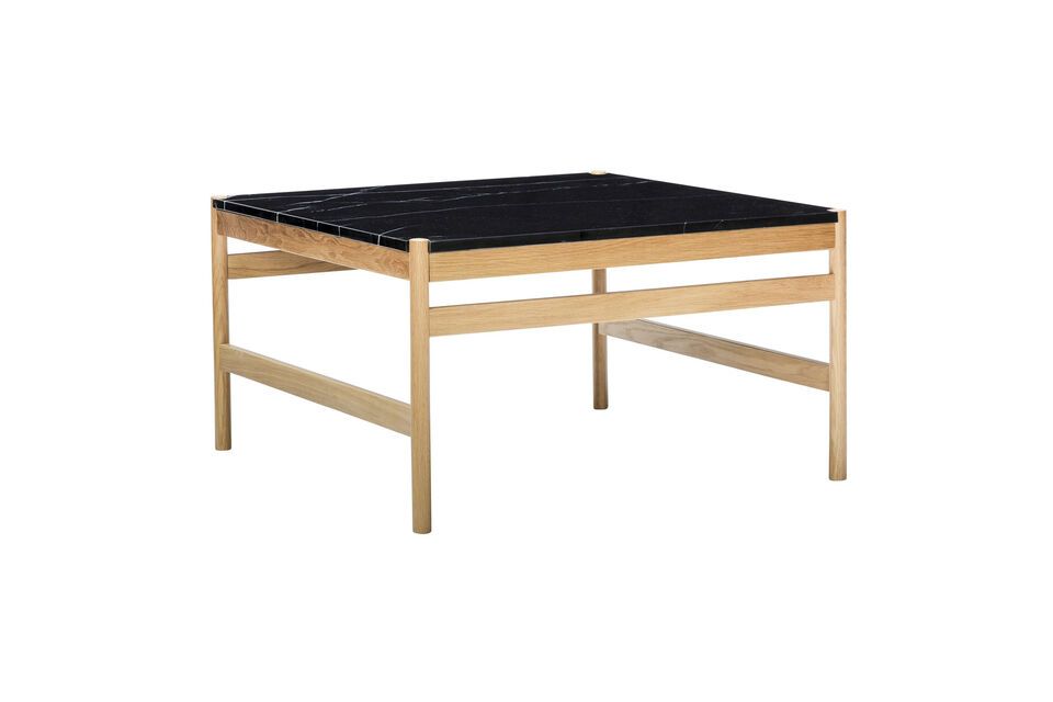 Table basse en bois de chêne clair et marbre noir Raw Hübsch