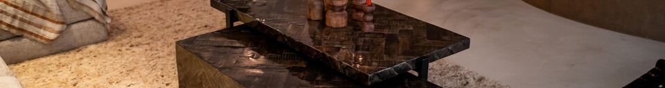 Mise en avant matière Table basse en bois de mangier et métal brun Loxton